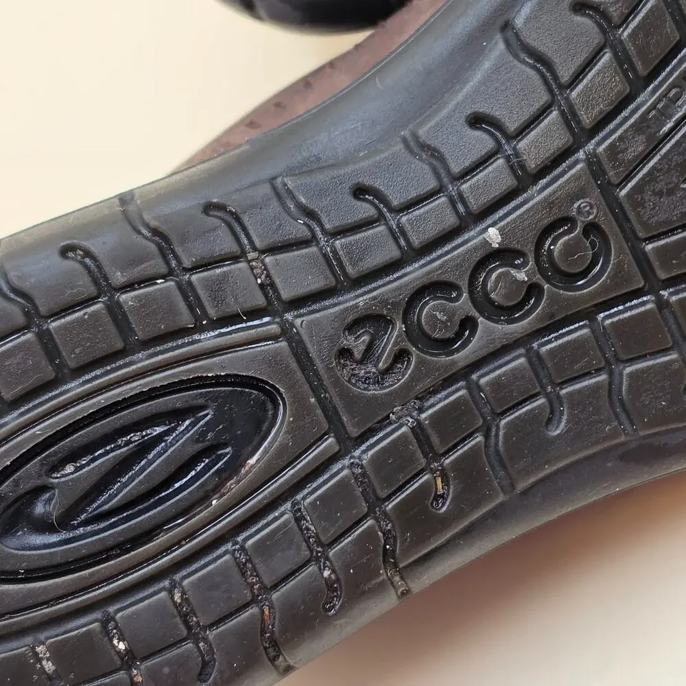 ECCO Fusion Men's Brown Leather Moc Toe Oxford Walking Shoes EU 41 US 7.5